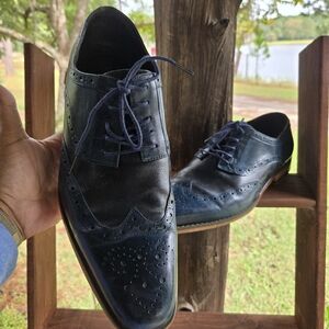Stacy Adams Blue Two-tone Leather Derby Shoe Size 10.5